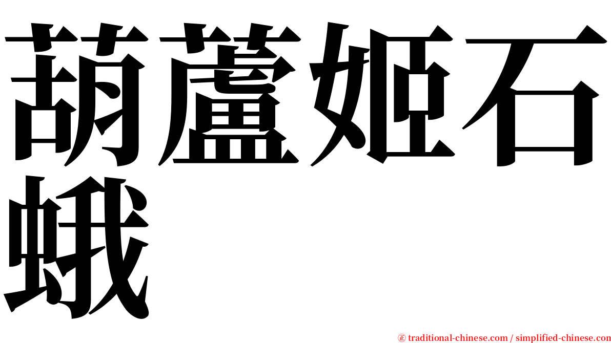 葫蘆姬石蛾 serif font