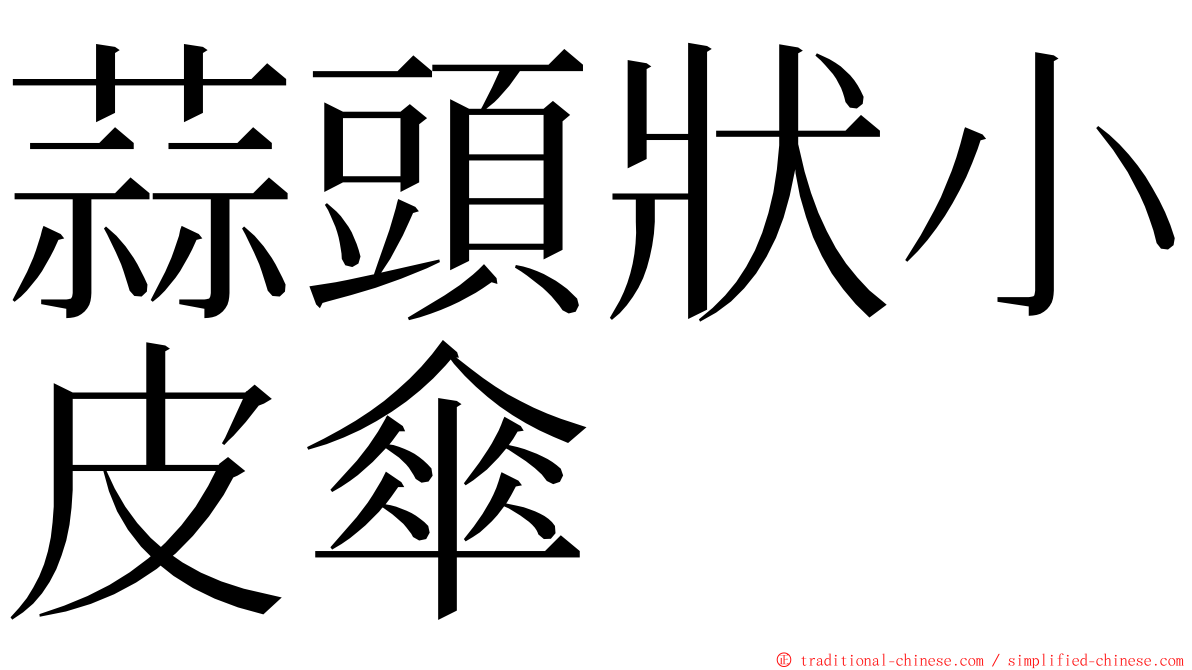 蒜頭狀小皮傘 ming font