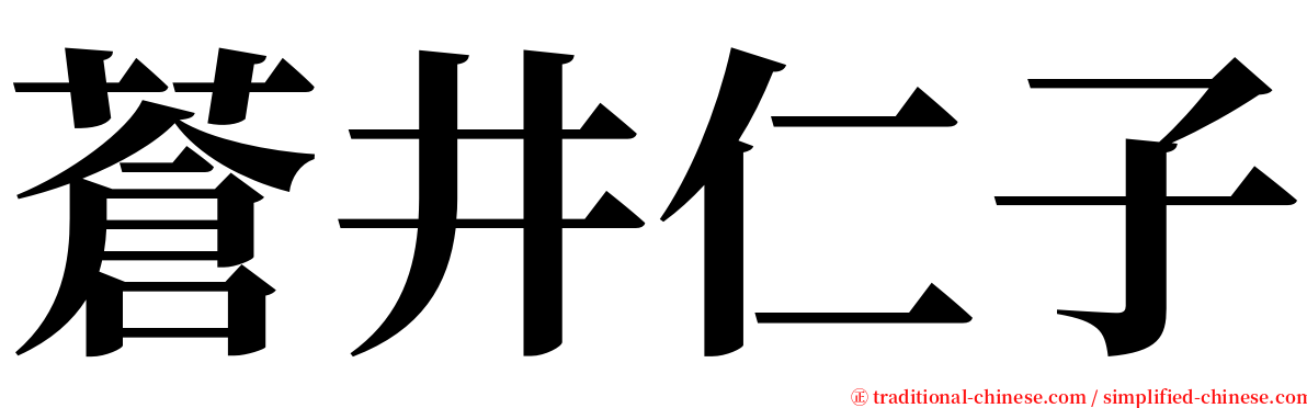 蒼井仁子 serif font