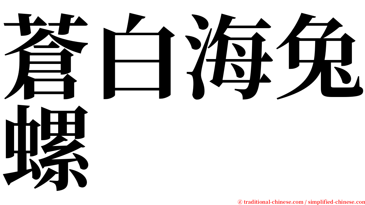 蒼白海兔螺 serif font