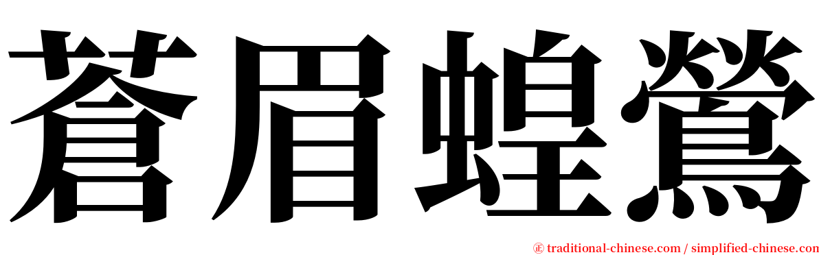 蒼眉蝗鶯 serif font