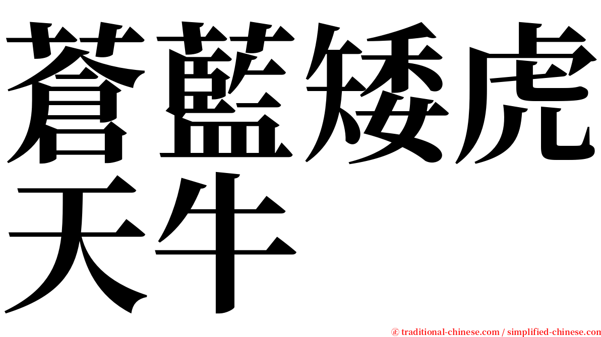 蒼藍矮虎天牛 serif font