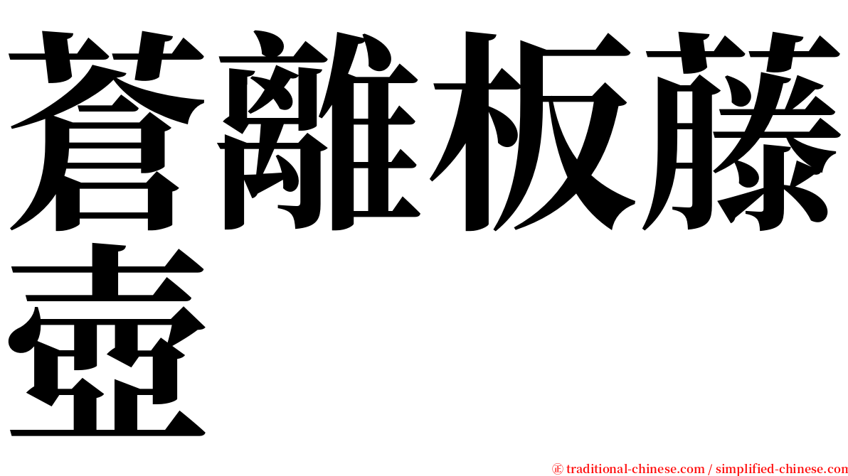 蒼離板藤壺 serif font