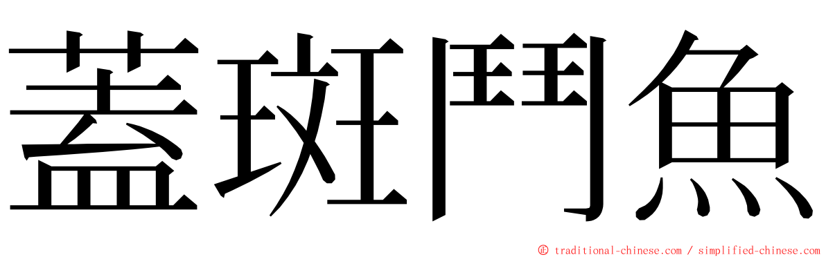 蓋斑鬥魚 ming font