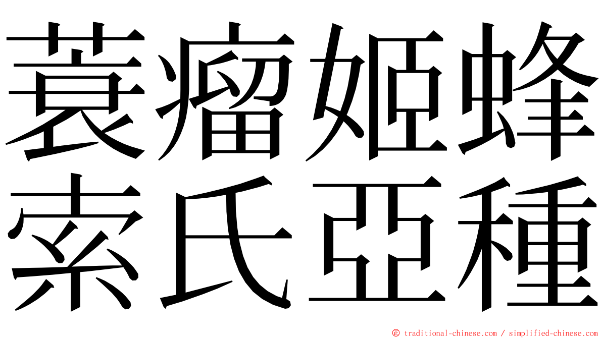 蓑瘤姬蜂索氏亞種 ming font