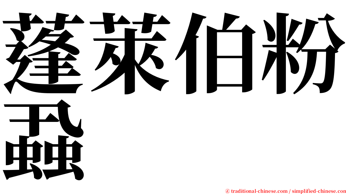 蓬萊伯粉蝨 serif font