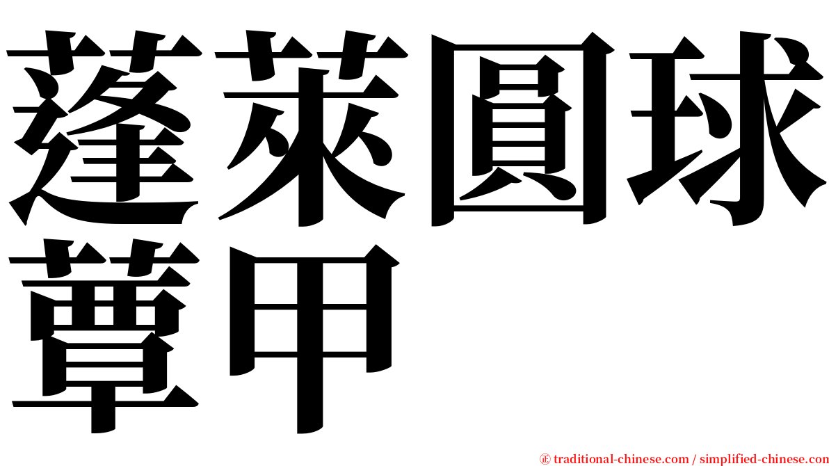 蓬萊圓球蕈甲 serif font