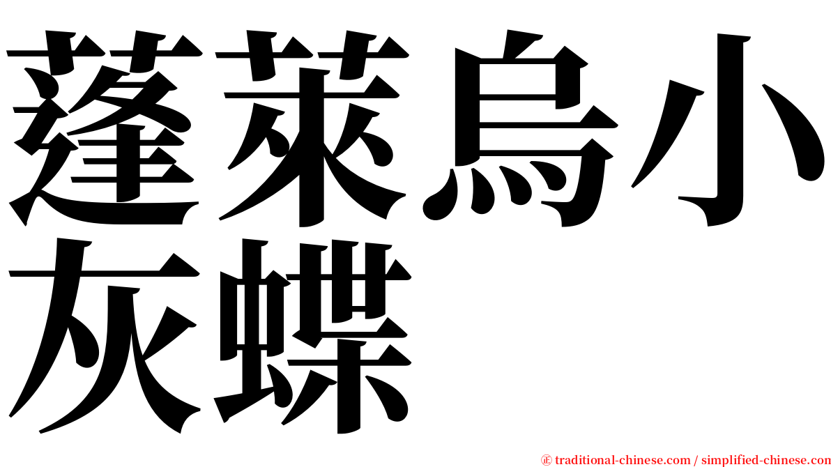 蓬萊烏小灰蝶 serif font