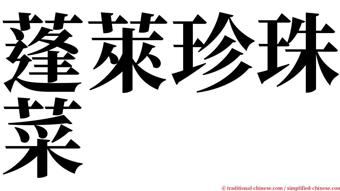 蓬萊珍珠菜 serif font