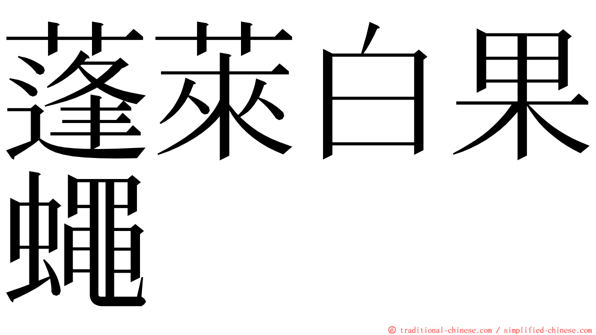 蓬萊白果蠅 ming font