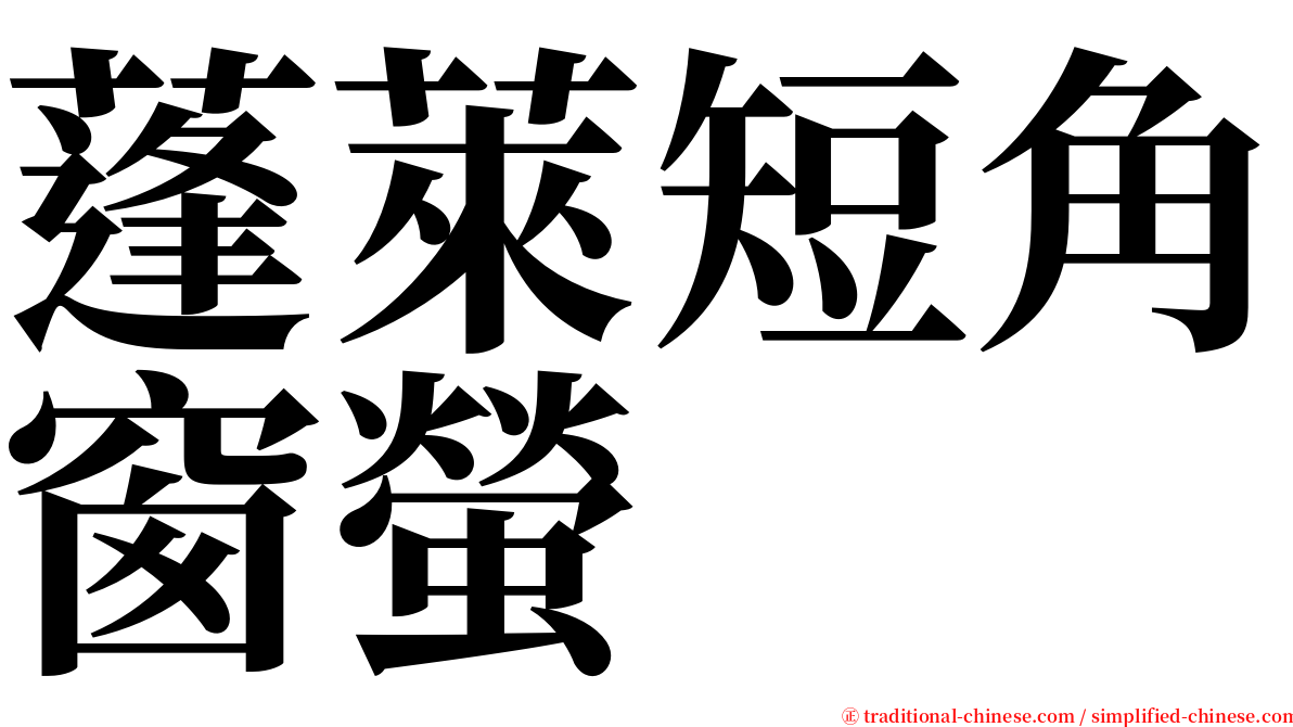 蓬萊短角窗螢 serif font