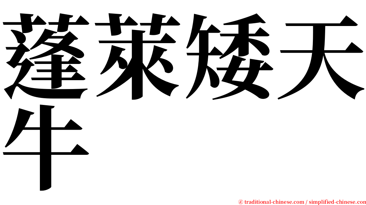 蓬萊矮天牛 serif font