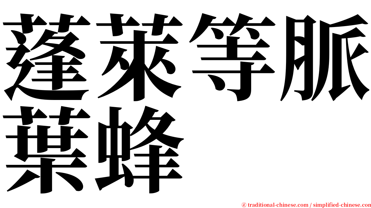 蓬萊等脈葉蜂 serif font