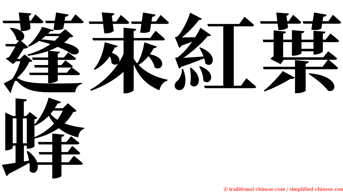 蓬萊紅葉蜂 serif font