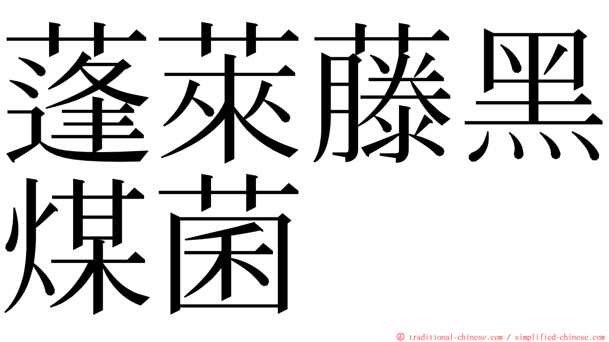 蓬萊藤黑煤菌 ming font