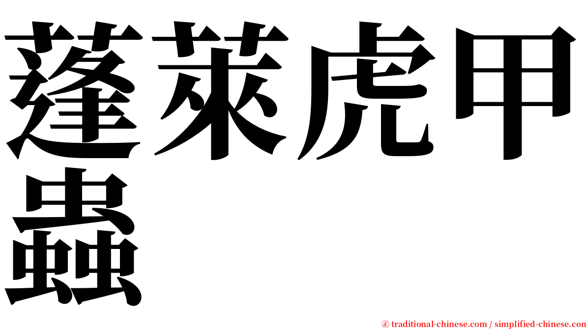 蓬萊虎甲蟲 serif font