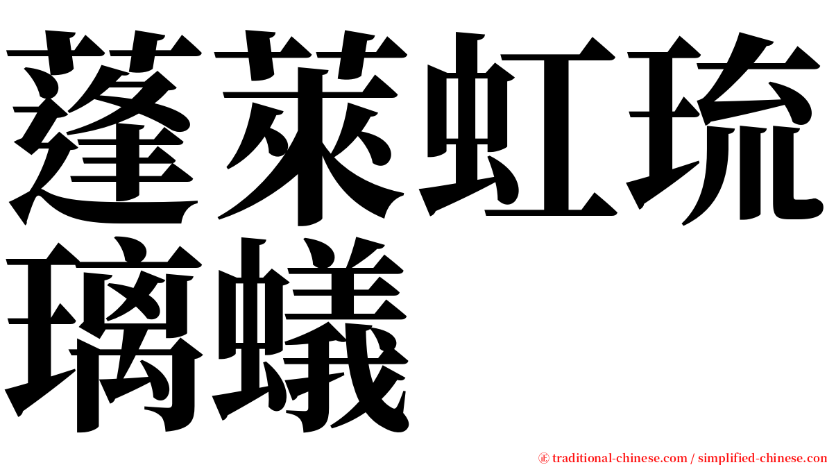 蓬萊虹琉璃蟻 serif font