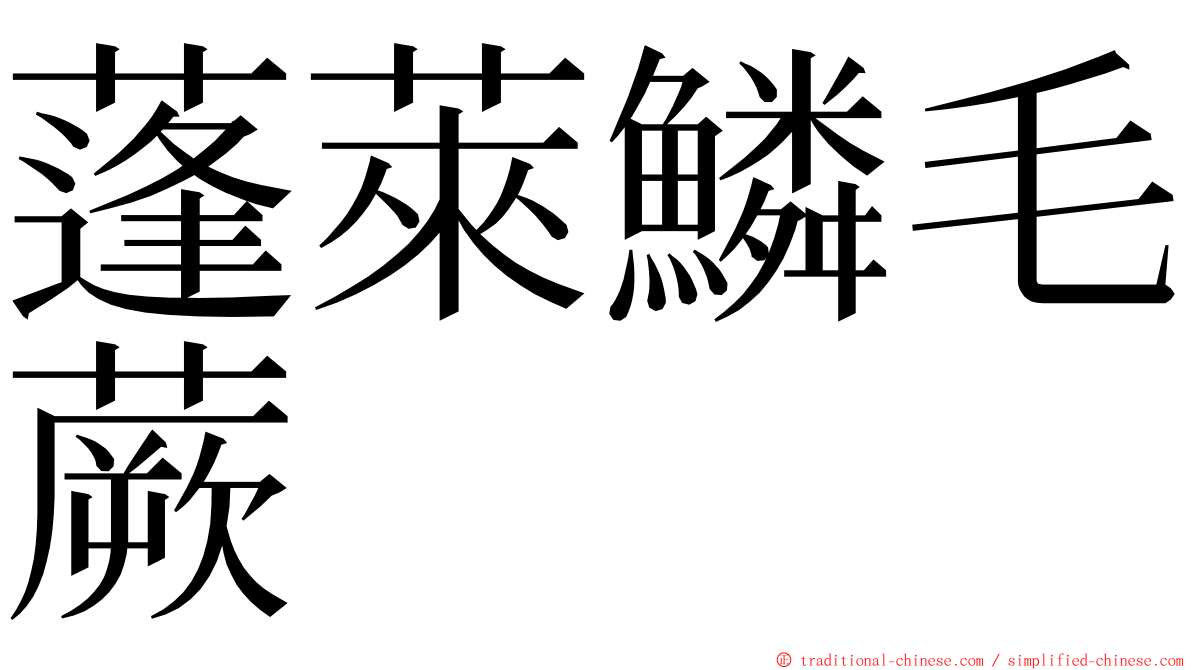 蓬萊鱗毛蕨 ming font