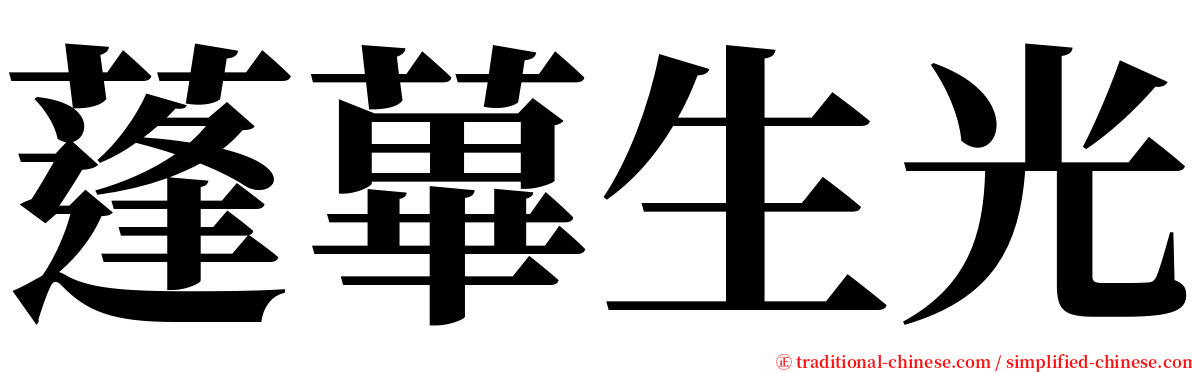 蓬蓽生光 serif font