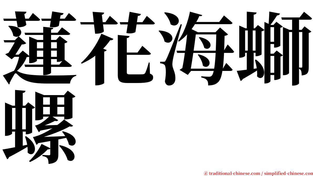 蓮花海螄螺 serif font