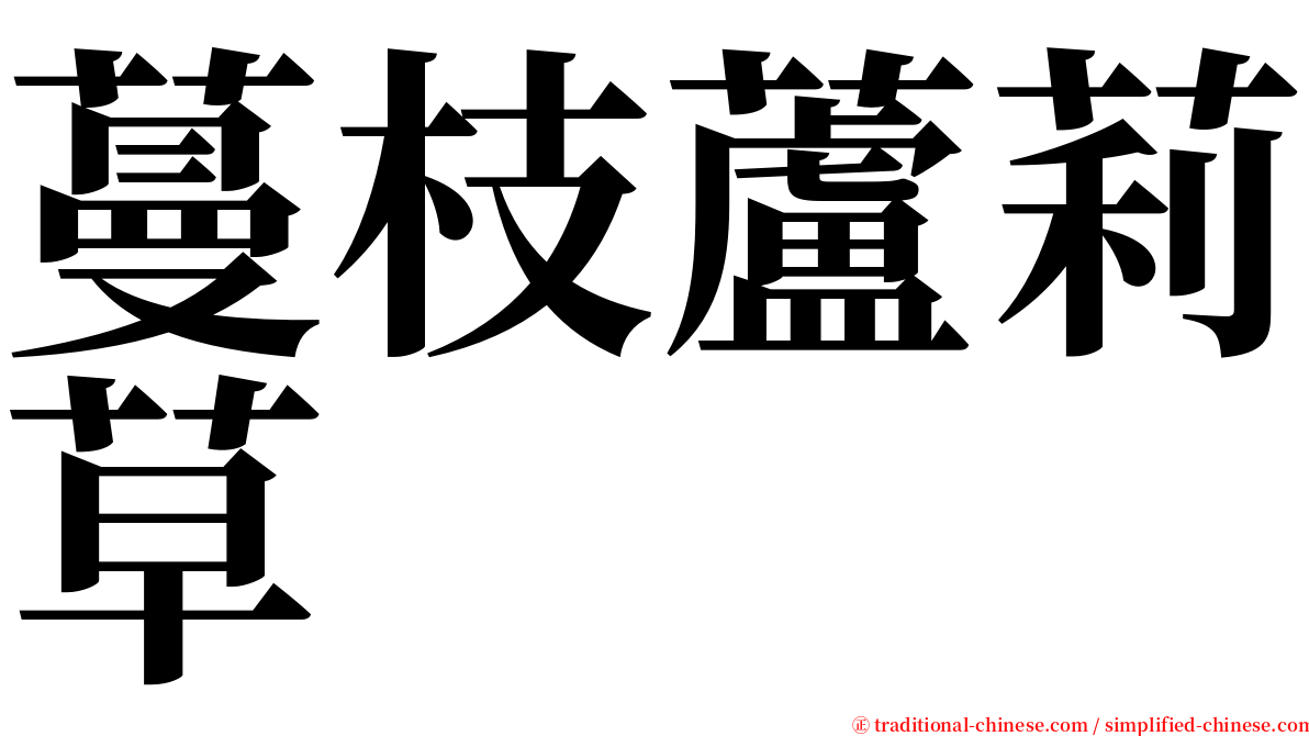 蔓枝蘆莉草 serif font