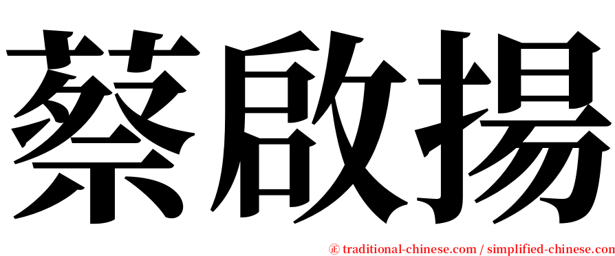 蔡啟揚 serif font