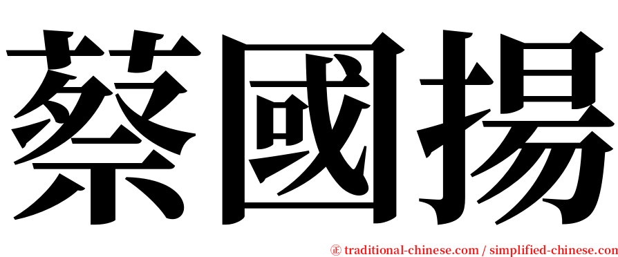 蔡國揚 serif font