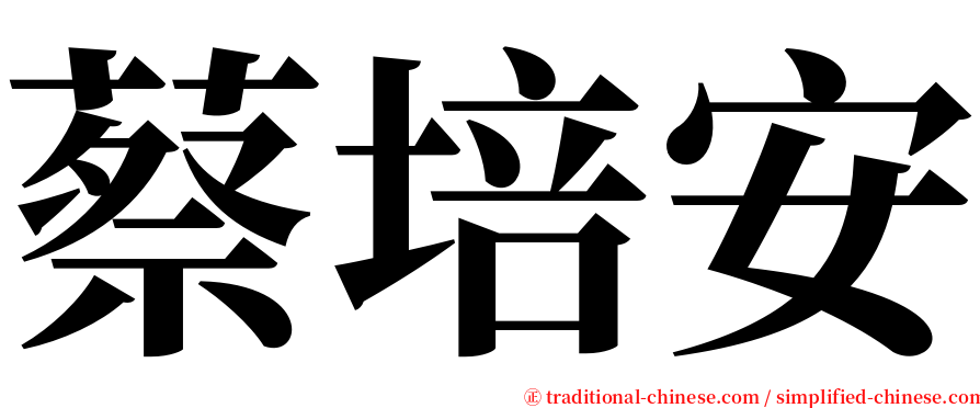 蔡培安 serif font