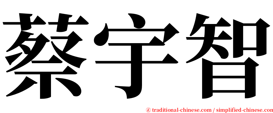 蔡宇智 serif font
