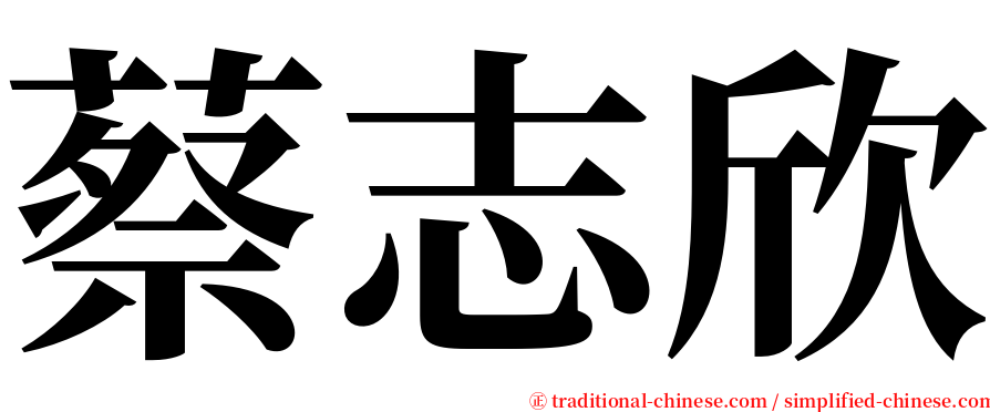 蔡志欣 serif font