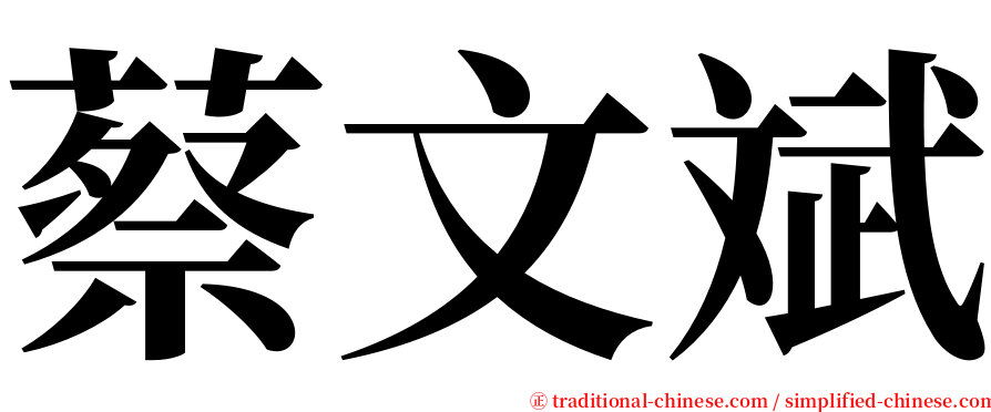 蔡文斌 serif font