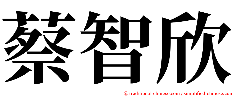 蔡智欣 serif font