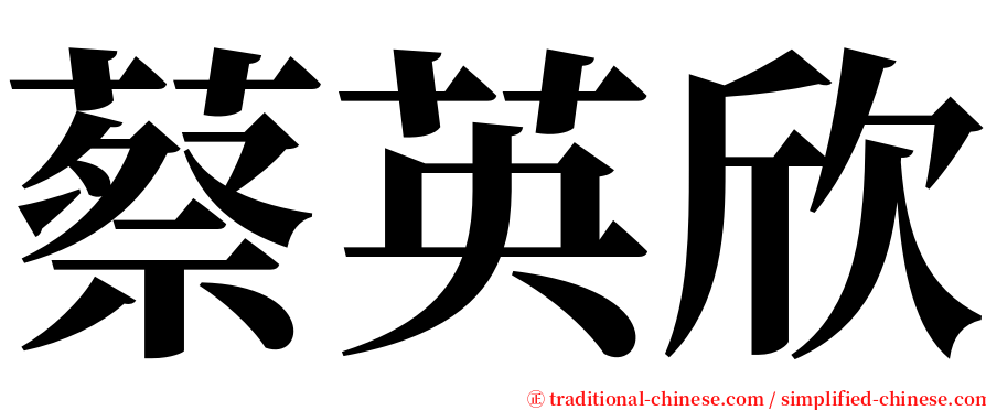 蔡英欣 serif font