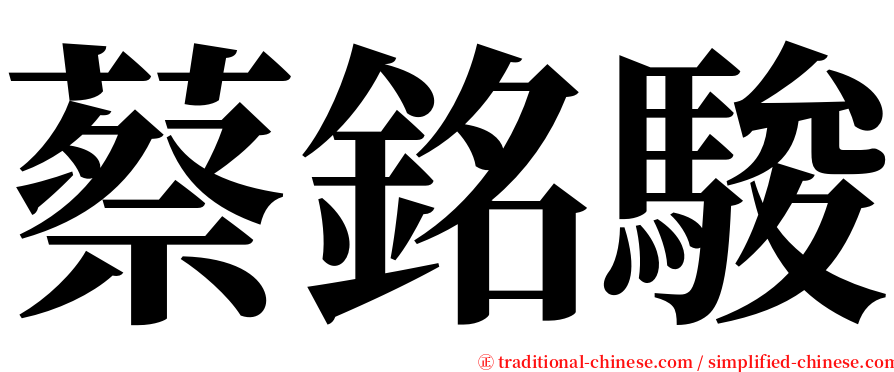 蔡銘駿 serif font