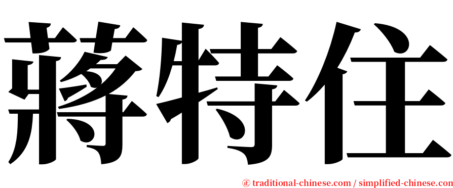 蔣特住 serif font