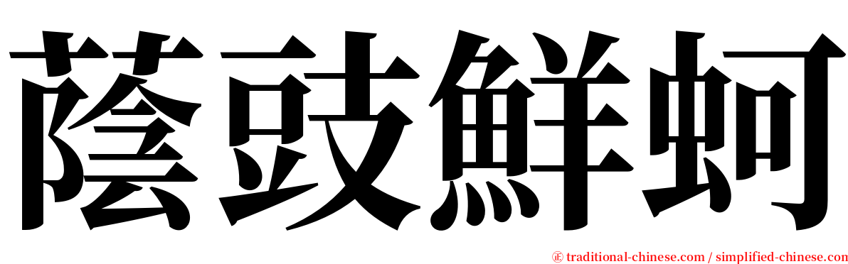 蔭豉鮮蚵 serif font