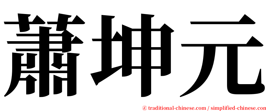 蕭坤元 serif font