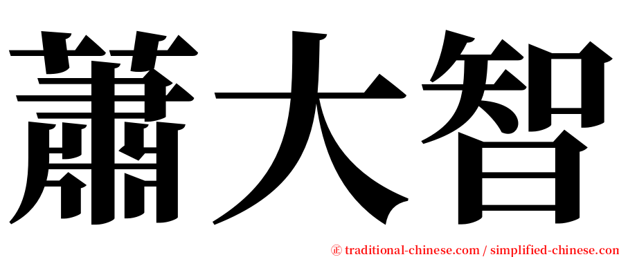 蕭大智 serif font