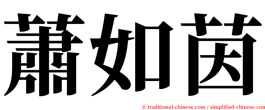 蕭如茵 serif font