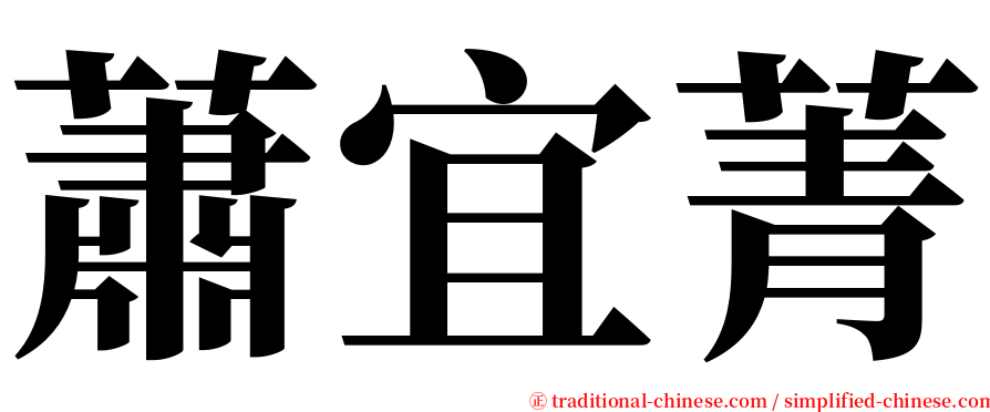 蕭宜菁 serif font