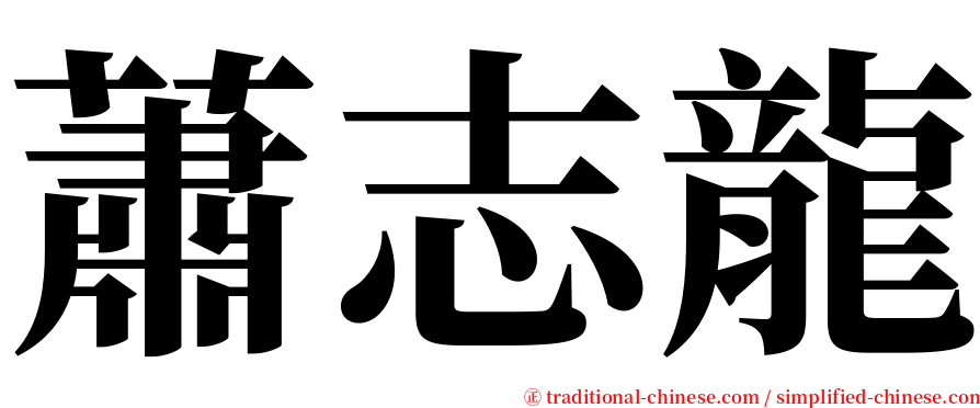 蕭志龍 serif font