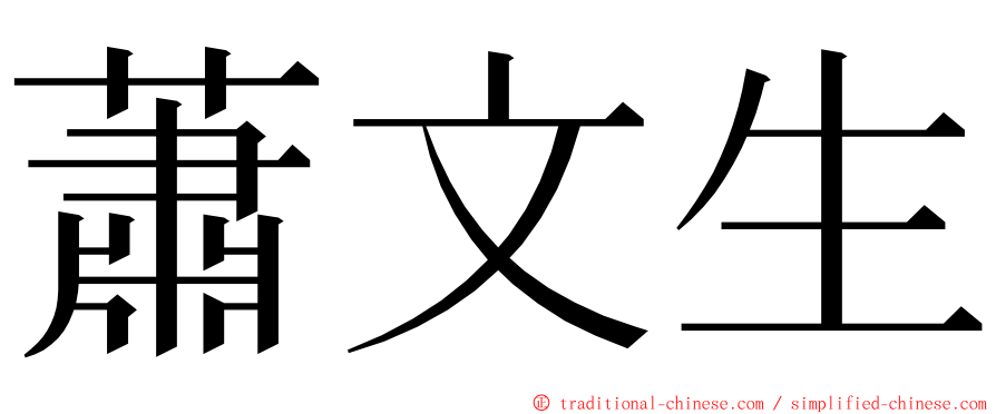 蕭文生 ming font