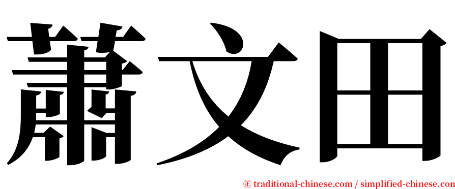 蕭文田 serif font