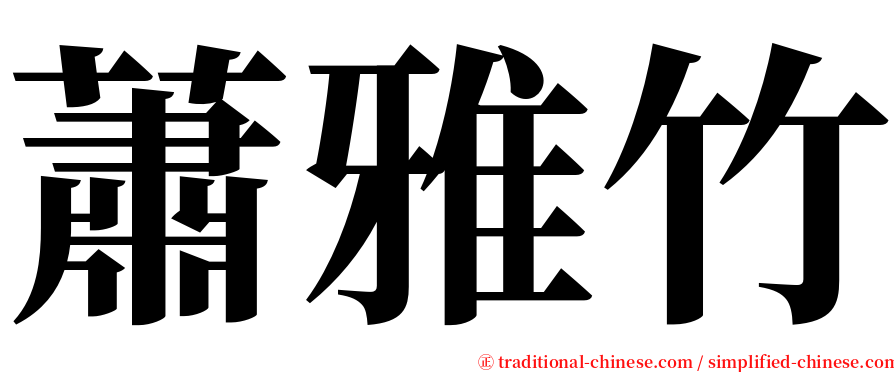蕭雅竹 serif font