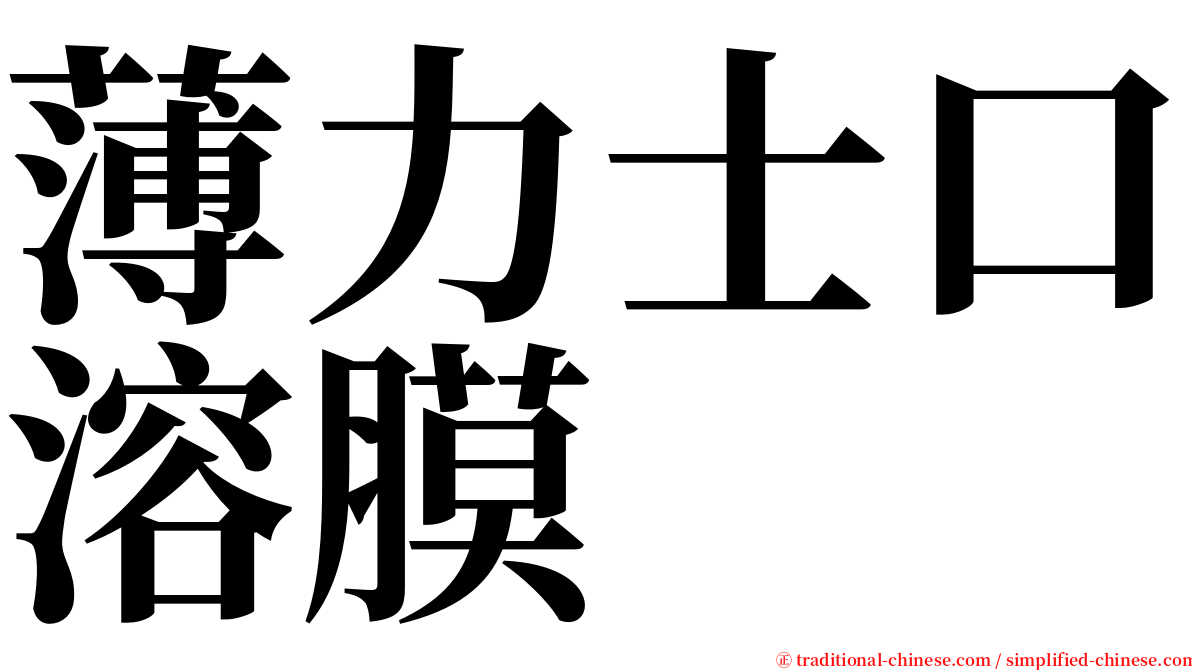 薄力士口溶膜 serif font