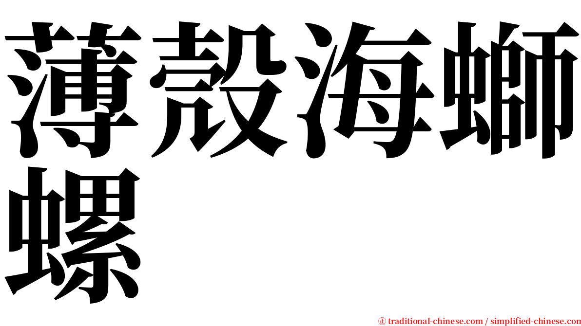 薄殼海螄螺 serif font