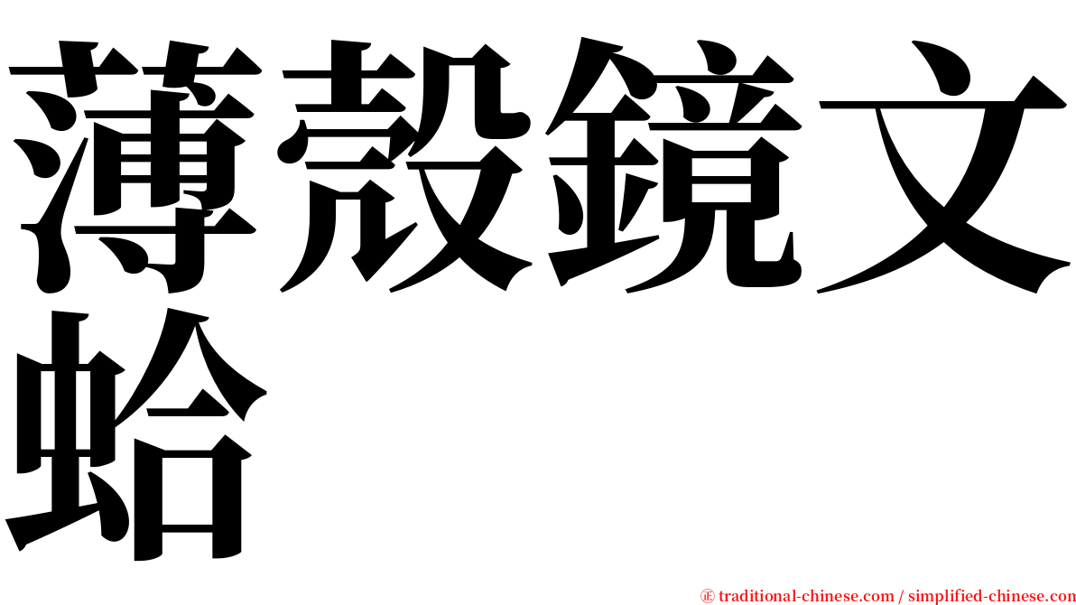 薄殼鏡文蛤 serif font