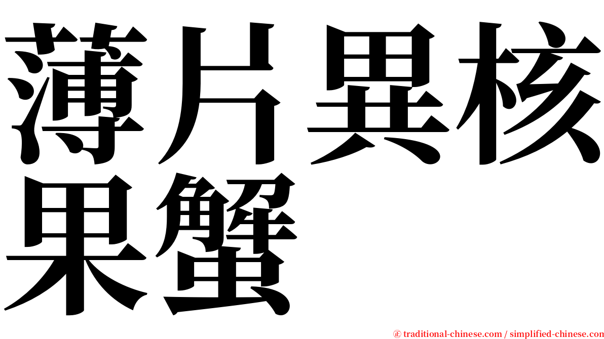 薄片異核果蟹 serif font