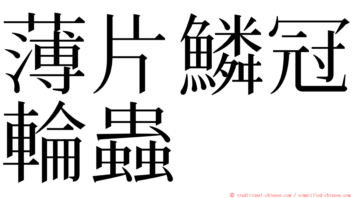 薄片鱗冠輪蟲 ming font