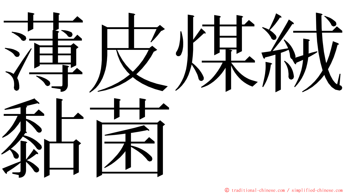 薄皮煤絨黏菌 ming font